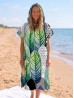 Ladies Fashion Print Beach Towel Robe  W/ Hood